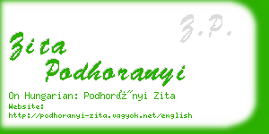 zita podhoranyi business card